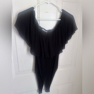 Black off the shoulder bodysuit